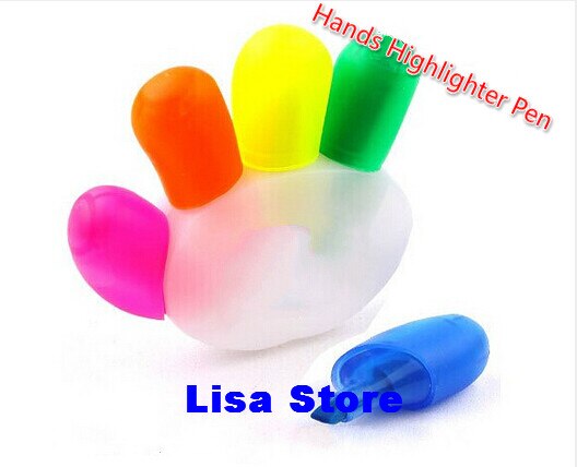 Creatieve Hand Vinger Vorm Plastic Markeerstift Kawaii Vinger Star Marker Pennen Voor School Kids Student Briefpapier