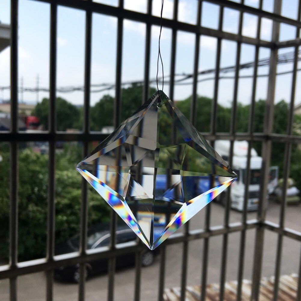 75mm vindue indretning suncatcher krystal prisme lysekrone vedhæng fest ornament hængende xms facetteret
