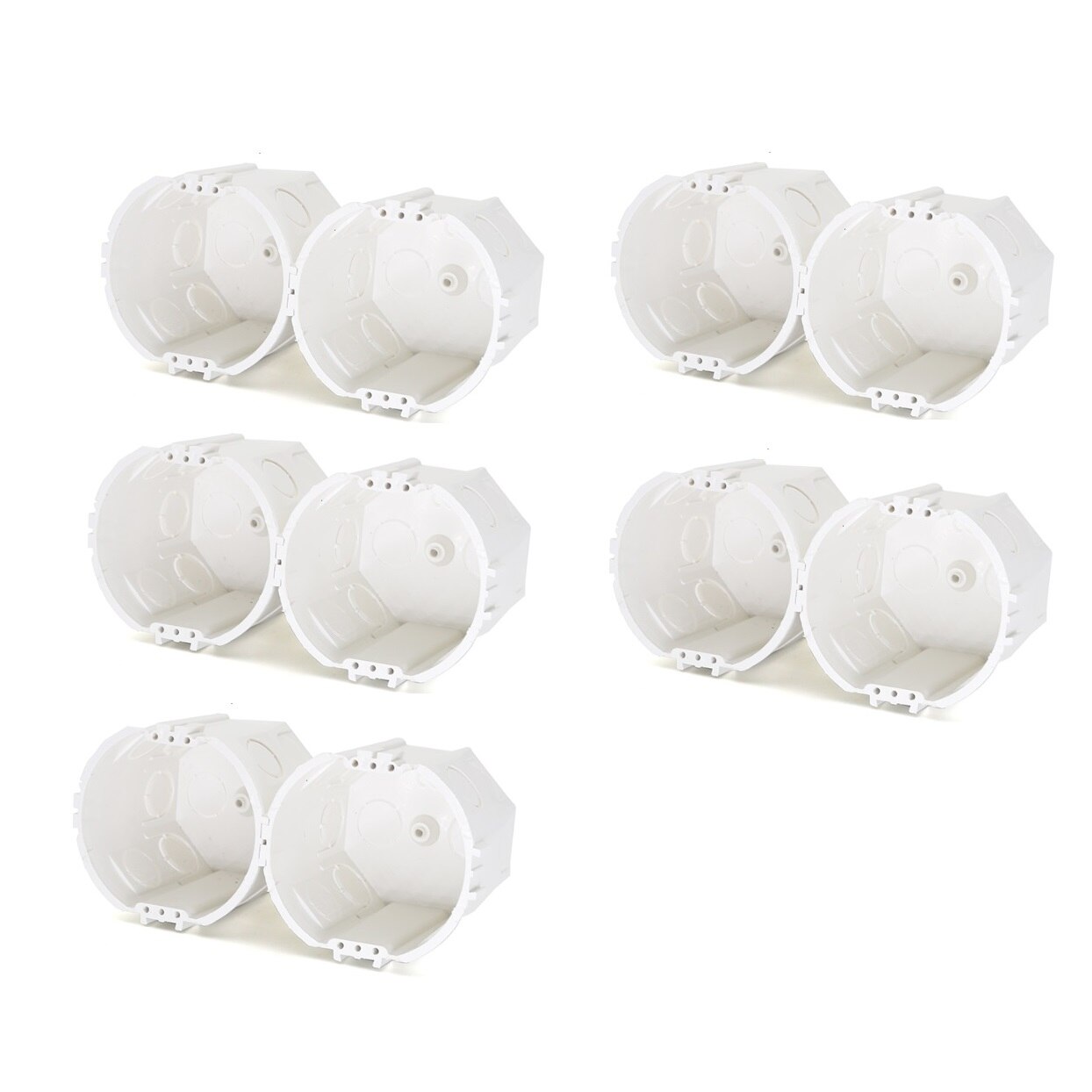 Livolo Eu Schakelaar Muurbevestiging Junction Box, Wit Plastic Materialen, Type 86 Cassette Outlet Voor Schakelaar: 10pcs
