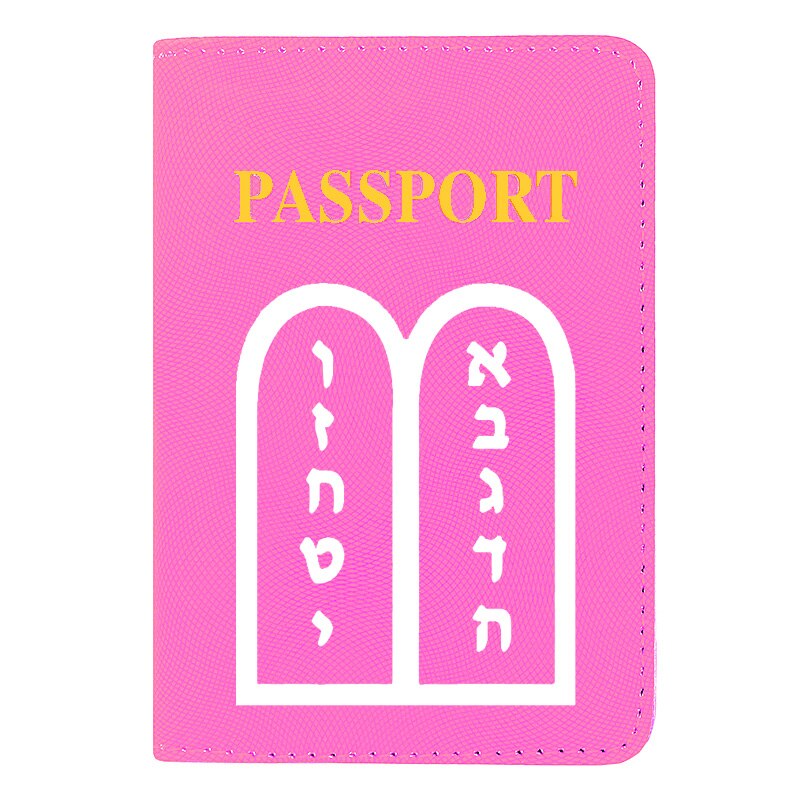 Vintage Ten Commandments Pattern Printing Women Men Passport Cover Leather Travel ID Credit Card Holder Purse: BZ894-Purple