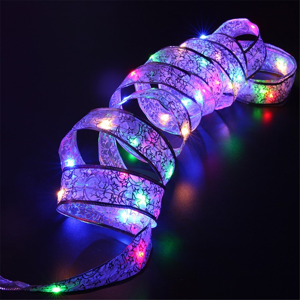 40 LED 4M Ribbon Window Curtain Lights String Lamp House Party Decoration Striking Glow Wire String Light