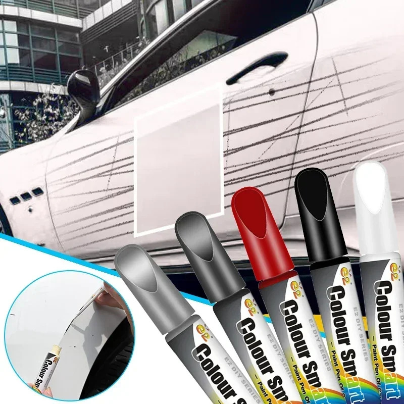 Auto Touch Up Paint Pen - Krasreparatieset voor auto's, vrachtwagens en SUV's - Hoogglans verffuller met borstel en fijne punt (7 kleuren)