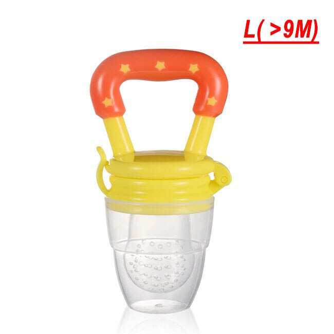 Siliconen Fopspeen Baby Tepel Fopspeen Peuter Kids Fopspeen Feeder Voor Vruchten Voedsel Nibbler Dummy Babyvoeding Fopspeen: Yellow L