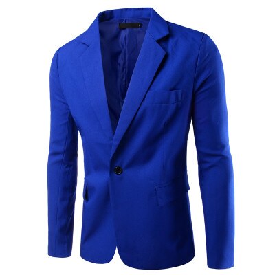 Mens Brand Blazer British's Style Casual Slim Fit Suit Jacket Male Blazers Men Coat Terno Masculino Plus Size: Dark blue / M