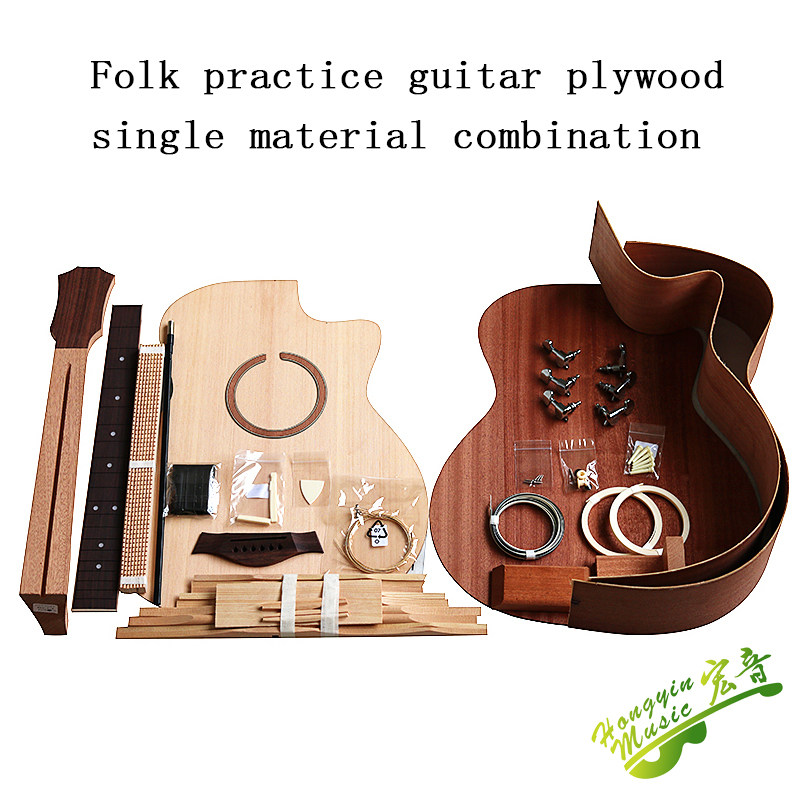 41 Zoll GAC Cutaway gitarre DIY Volk Ballade einzigen gitarre zubehör paket fichte massivholz Seite zurück sperrholz