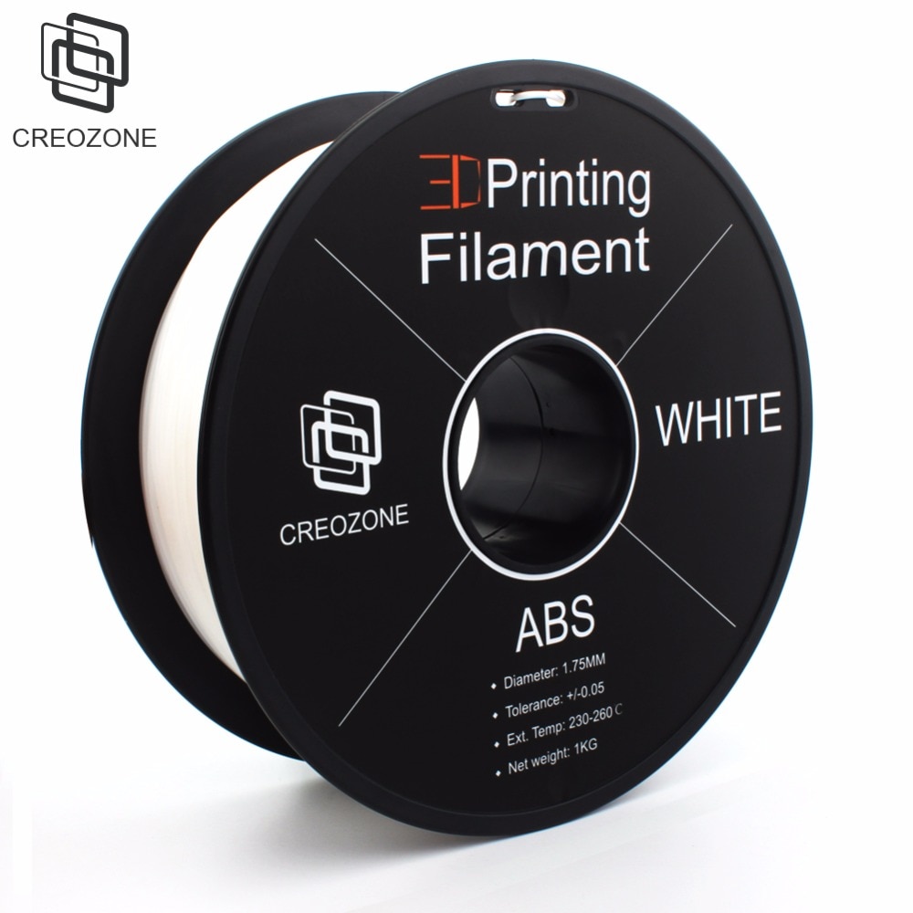 CREOZONE ABS Plastic Filament for 3D Printer 1.75mm 1KG (2.20LBS) 3D Printing Materials 3D Printer ABS Plastic White
