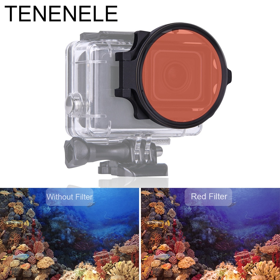 Sport kamera filtre 58mm rødt filter makro linse sæt hero 6/5 sort undervands dykning kamera filtre til hero – Grandado
