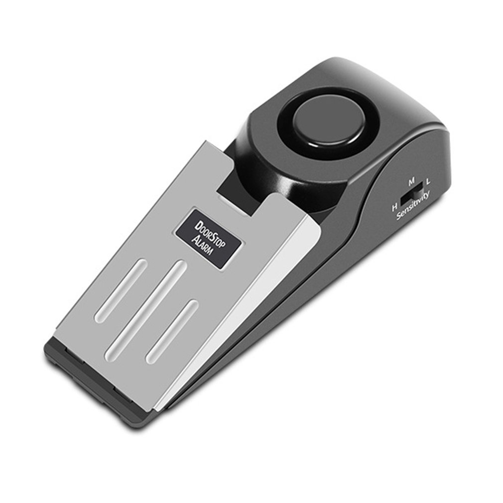 Mini trådlöst vibrationslarm 120db dörrars stopplarm för hemmet kilformad stopplarm säkerhetssystem blockeringssystem
