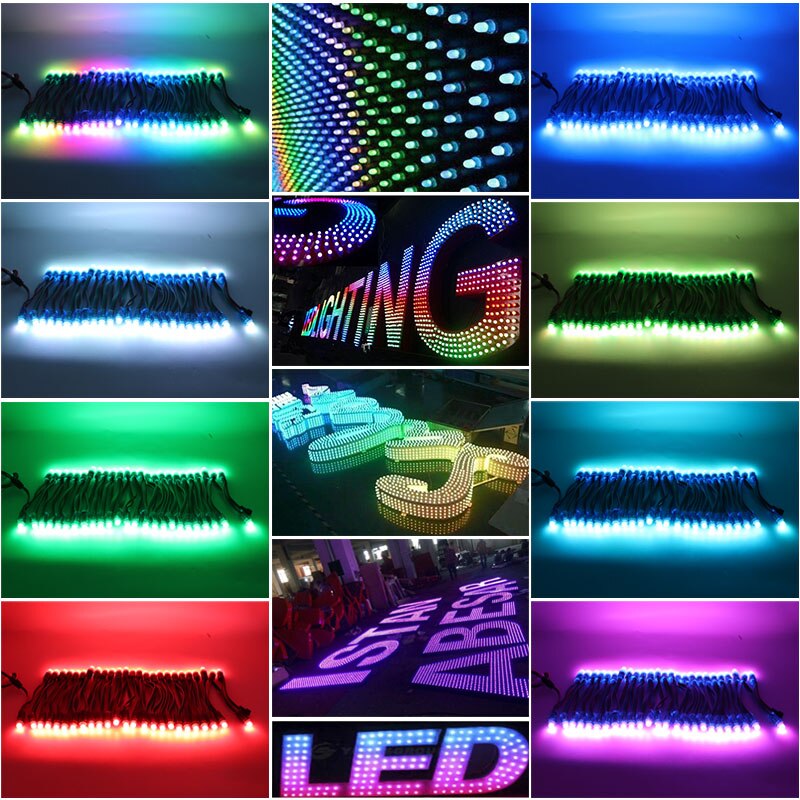 50 stücke 12mm WS2811 Volle Farbe LED Pixel Licht Modul DC 5V IP68 wasserdichte RGB farbe 2811 1903 IC Digital LED weihnachten Licht