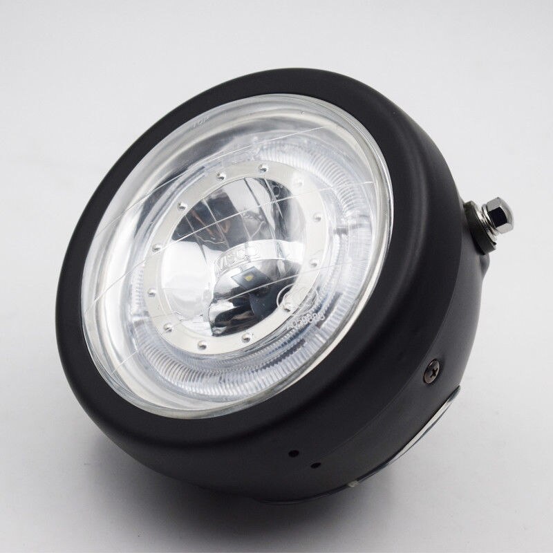 6.5" Retro Motorcycle Headlight Grill Side Mount Cover W/ Bracket Cafe Racer