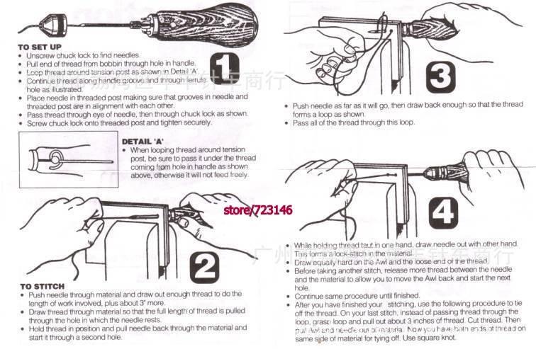 12/6 PCS SET SPEEDY STITCHER SEW AWL Sewing - Canvas Repair Army Field Gear Hiking Camping FOR juki brother singer pfaff toyata