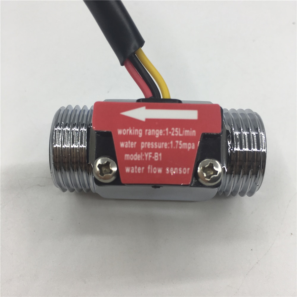 2pcs/lot aluminum alloy YF-B1 Water Flow Hall effect Pulse output NPN signal Sensor