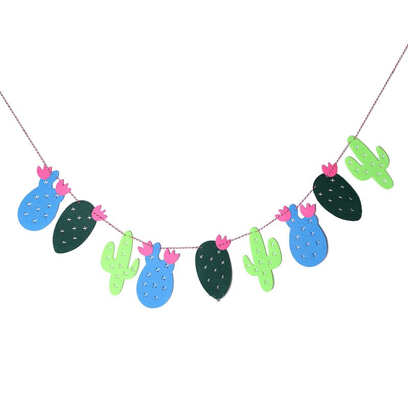Hawaiian Tropical Party Decorations Pull Flower Bunting Pineapple Flamingo Happy Birthday Party Decor Banner Hawaii Pull Flag: Light Yellow