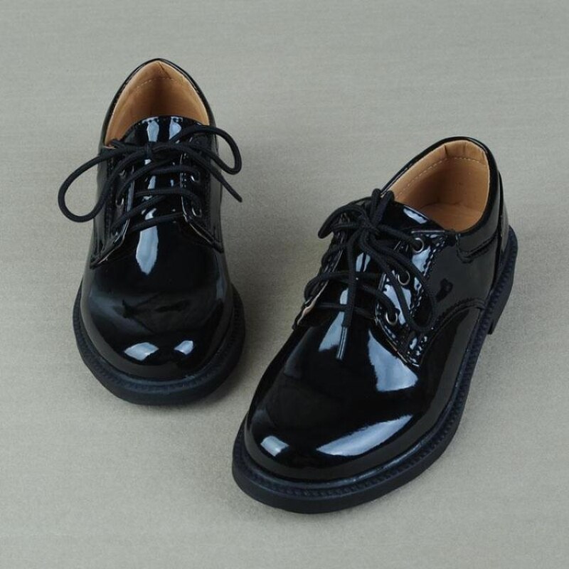 Gentleman Boy Formal Shoes Leather Wear Children Show School Students Chorus Shoes Shiny Black British Sneaker