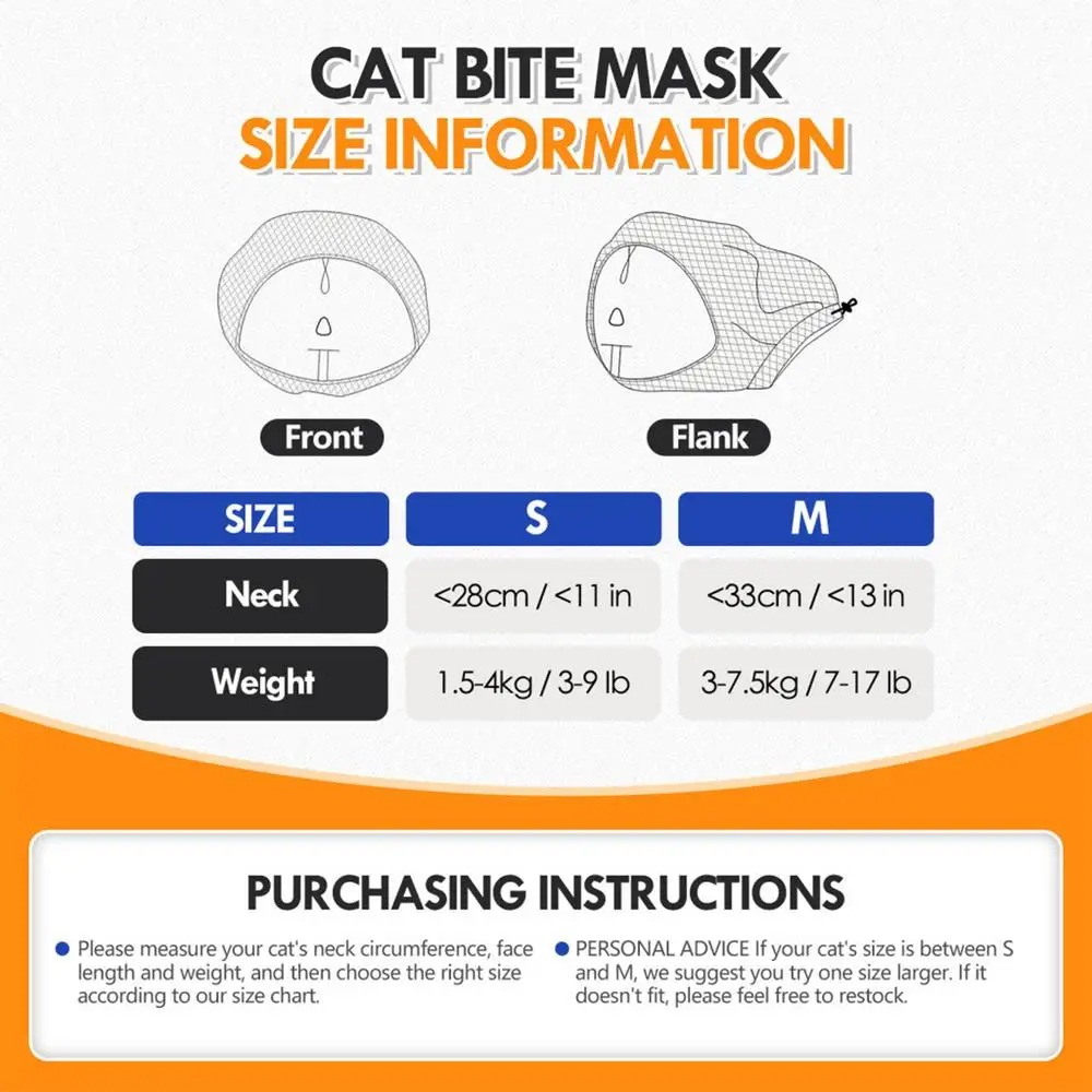 Breathable Cat Anti Bite Muzzles Adjustable Anti Scratch Kitten Anti-bite Headgear Comfortably Cat Grooming Restraint Bags