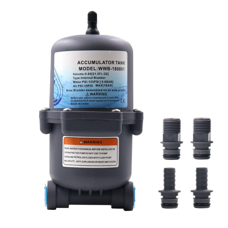 Marine RV Water Accumulator Tank Boat Water Pump Pressure Accumulator 0.65 L