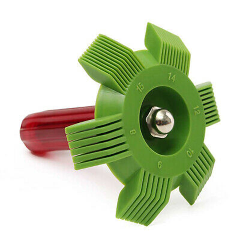 Pettine per riparazione pinna radiatore universale Condizionatore d'aria Pettine per condensatore di raffreddamento per auto Spazzola per pulizia AC Strumenti di riparazione del dispositivo di raffreddamento dell'evaporatore: verde