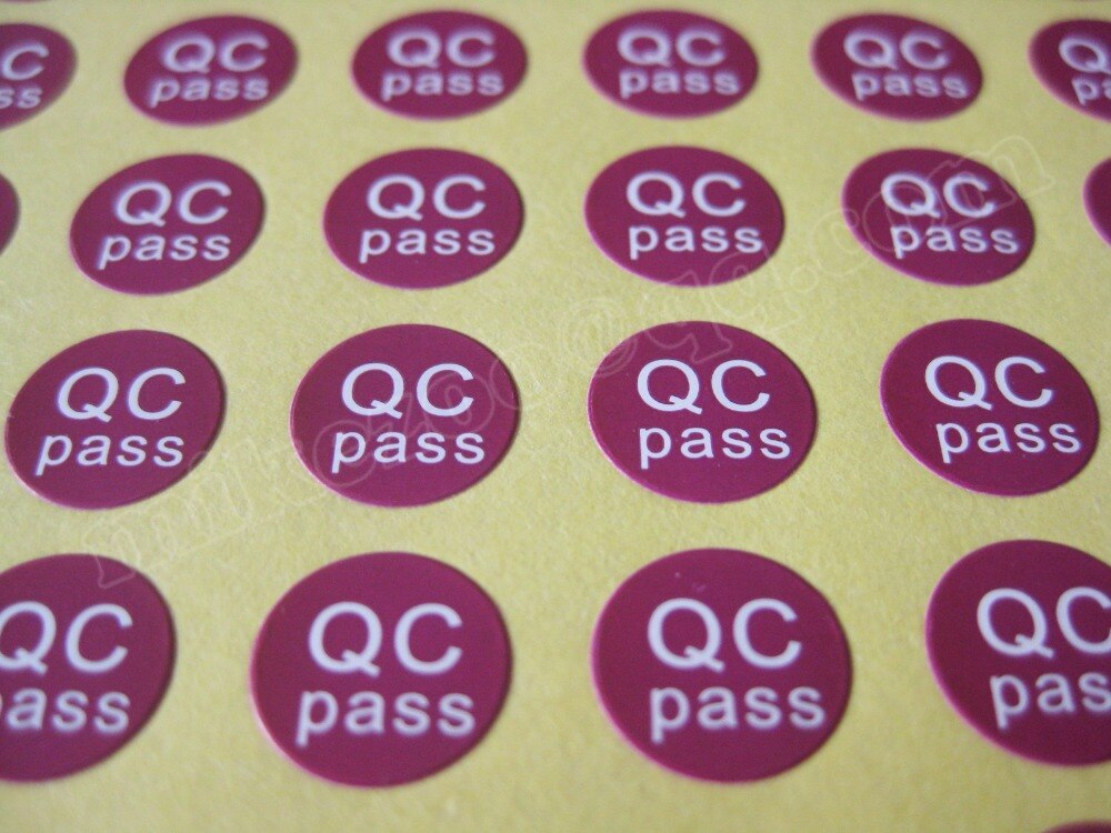 3000pcs/lot QC PASS Diameter 10mm Self-adhesive paper label sticker for factory control, Item No. GU08