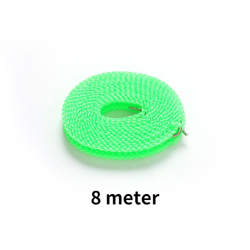 3-10m windproof clothesline non slip clothesline indoor clothesline drying clothesline outdoor clothesline clothes dryer rack: 8 meters Green