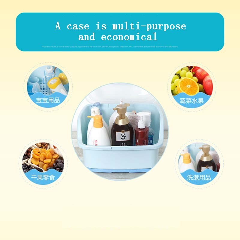 Food-Grade Plastic Milk Bottle Storage Box Bottle Drying Rack with Dustproof CoverBaby&#39;s Tableware Storage Boxes
