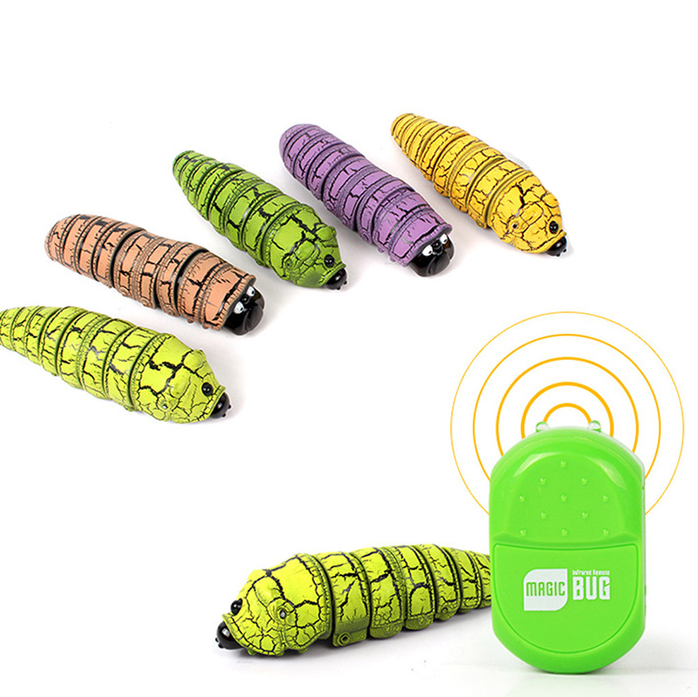 Sjov fjernbetjening insekt larve plast infrarød rc animales legetøj til børn vittigheder sjov