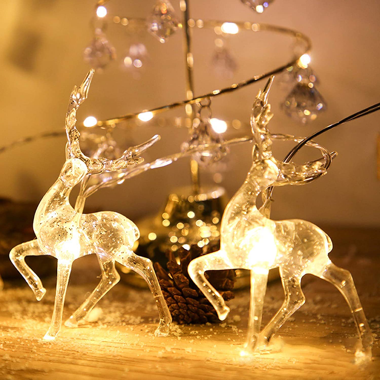 1.5M 10LED Kerst Rendier String Light Garland Decoratie Voor Thuis Kerst Ornamenten Natal Nieuwjaar 2022 Feestartikelen