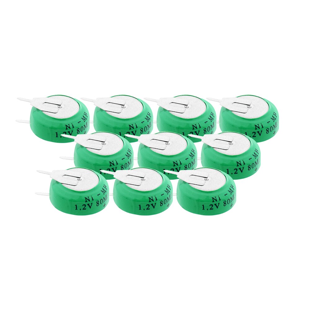 1/2/4/6/8/10 stück 1,2 V 80H 80mAh Ni-Mh nickel Metall Hydrid Knopfzellen Batterie Für Drahtlose Kopfhörer: 10 Pieces