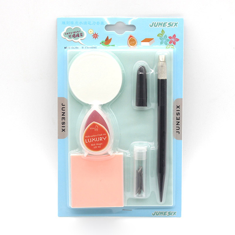 Rubber Carving Handcraft Set Sculpture Stamp DIY Tool Kit for Rubber Stamp Enthusiasts GQ: Default Title