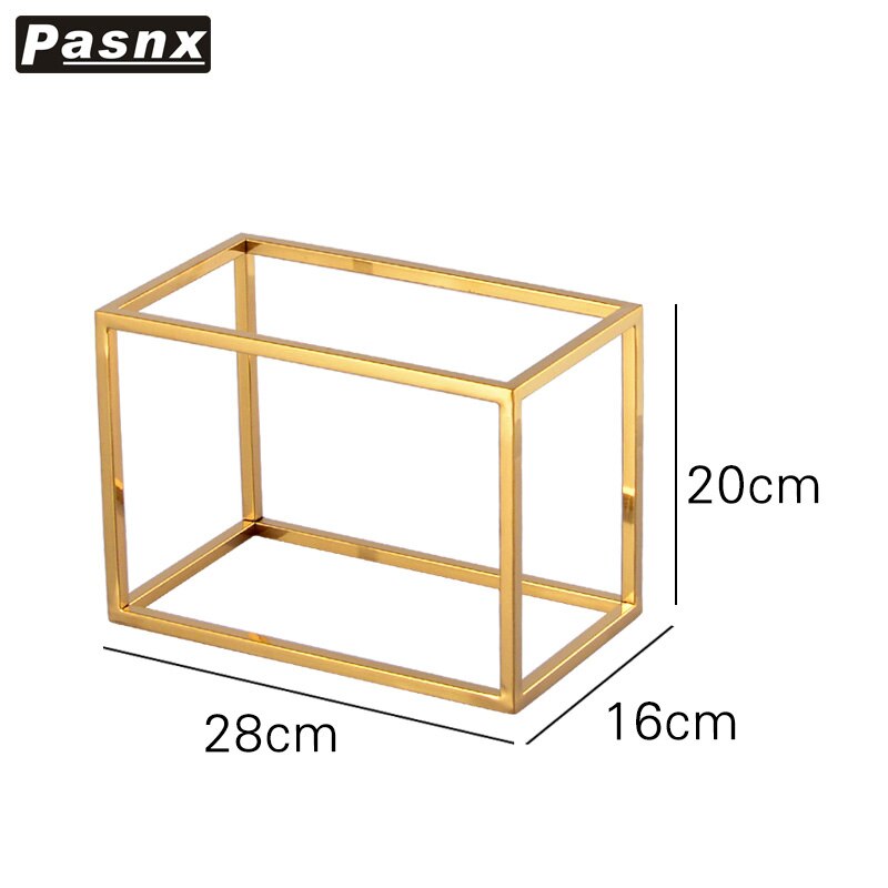 Dessert Fruit Cake Stand Metal Afternoon Tea Wedding Luxury Modern Candy Cake Display Stand Serving Plateau Tableware DG50TD: 28x16x20cm