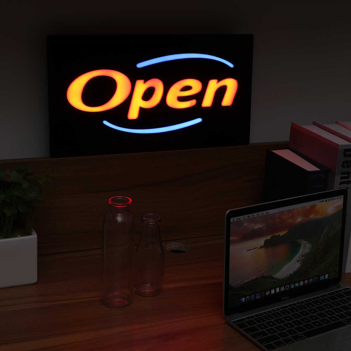 110-240V Open LED Neon Sign Light Board Hanging Bar Pub Party Door Display Art Lamp Shop Decor Advertising Commercial Lighting