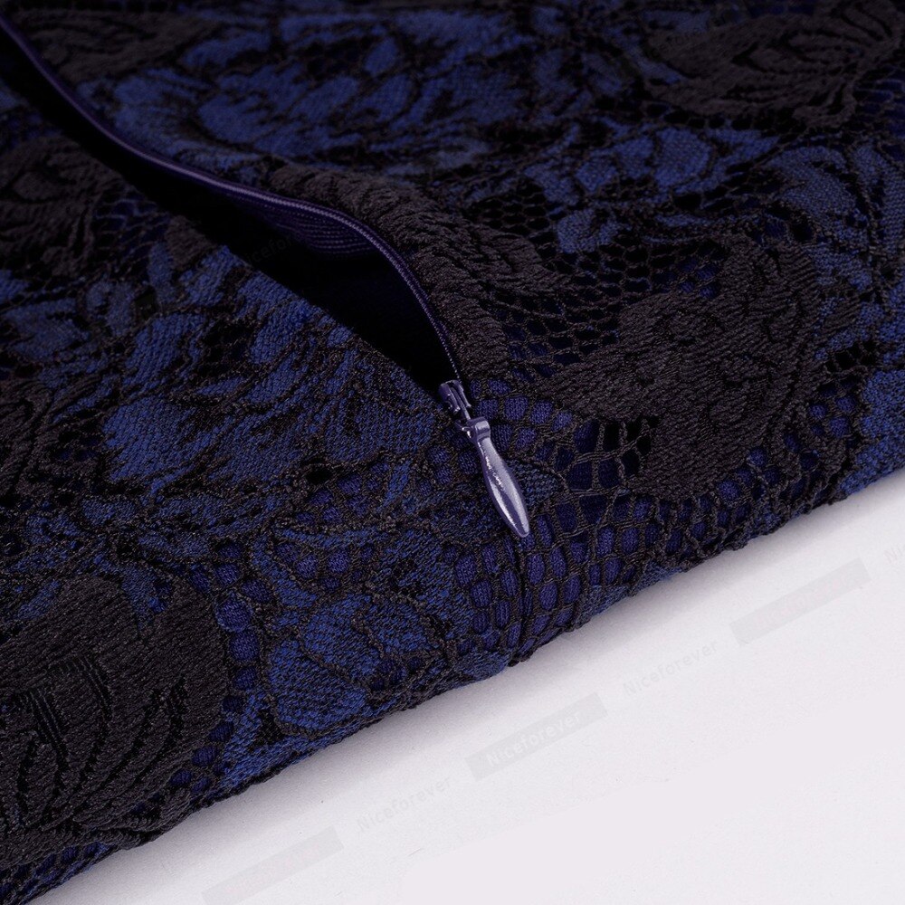 Nice-forever – robe crayon en dentelle pour femmes, tunique en Patchwork, élégante, pour le bureau, ajustée, btyB360