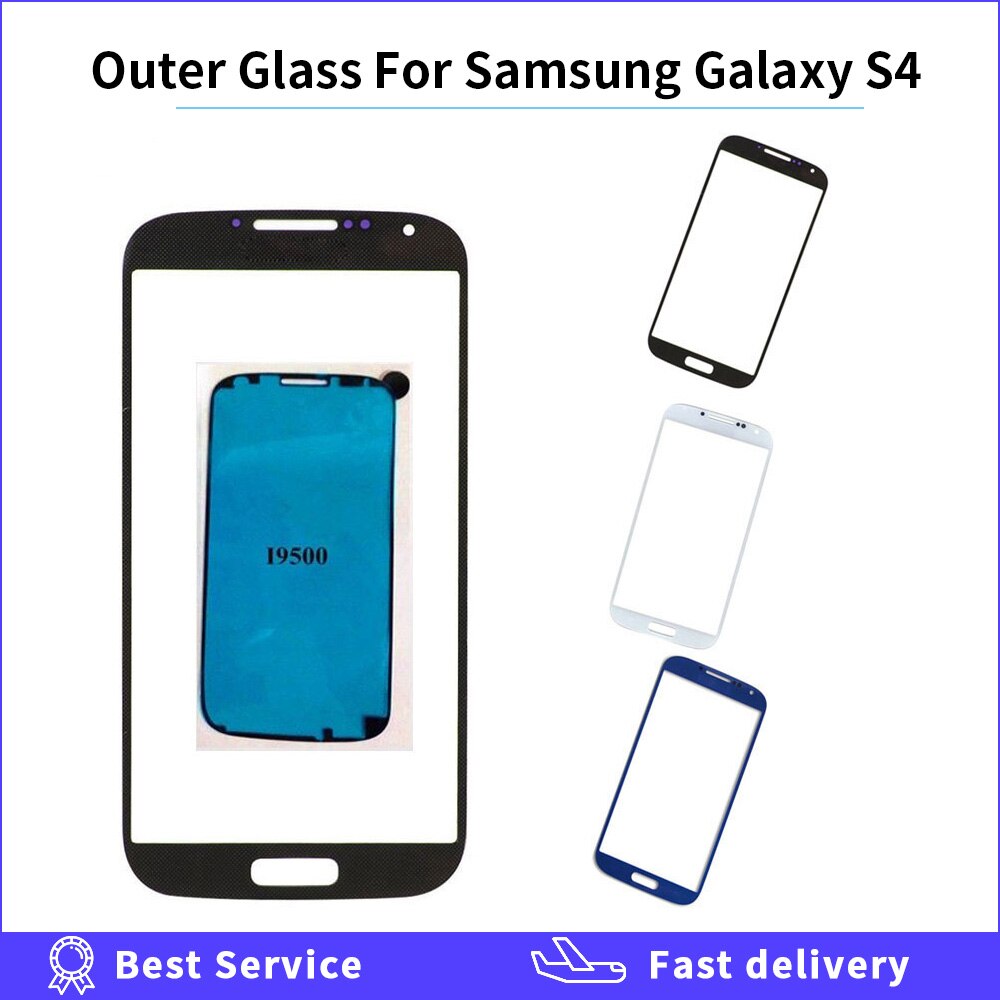 Voor Samsung Galaxy S4 I9500 I9505 I337 Touch Panel Outer Cover Vervanging Voor Samsung S4 Voor Glas Lens Met lijm