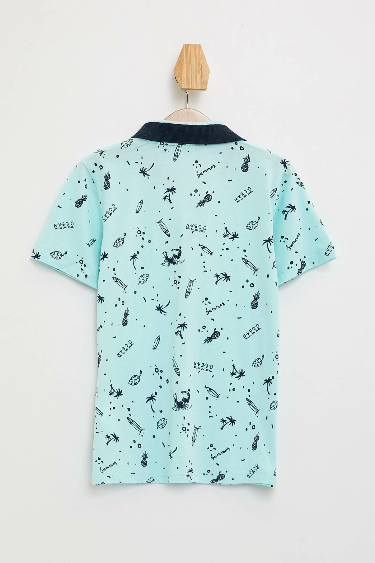 DeFacto Junge Revers T-Shirt Kinder Kinder Druck Muster Casual Kurzen Ärmeln Jungen Komfort Baumwolle Tops Sommer Neue-M2998A619HS