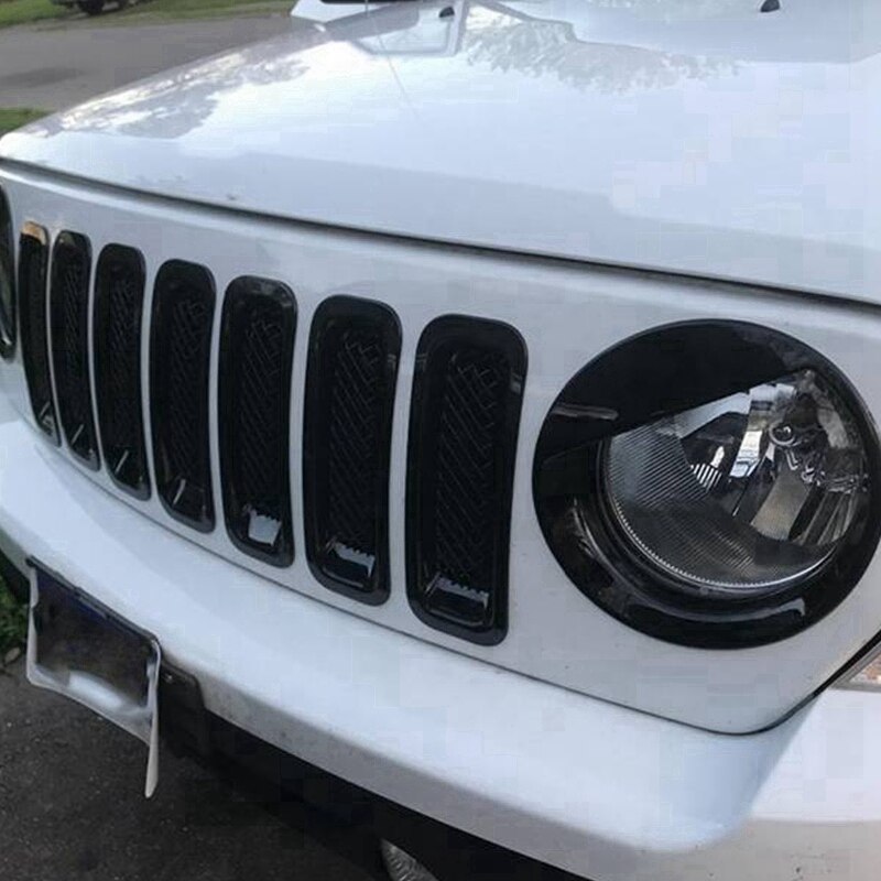 7PCS Front Grill Cover Mesh Grille Insert Kit for Jeep Patriot