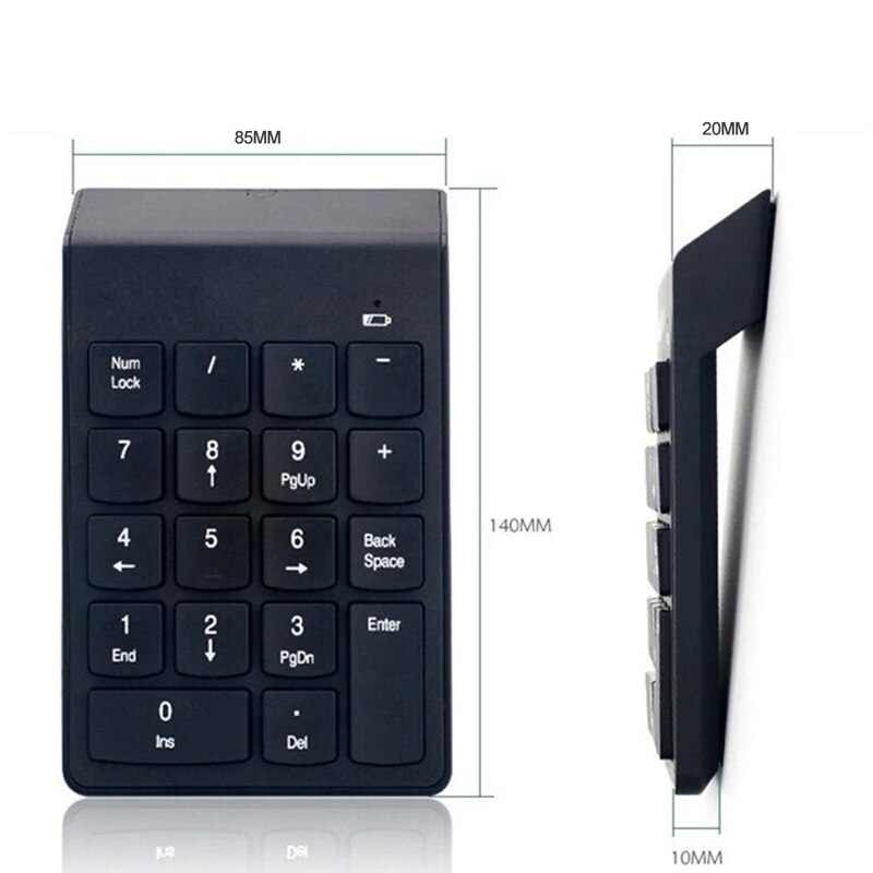 2.4GHz Wireless Numeric Keypad Numpad 18 Keys Portable Small-Size Digital Keyboard For Accounting Teller Laptop Notebook Tablets