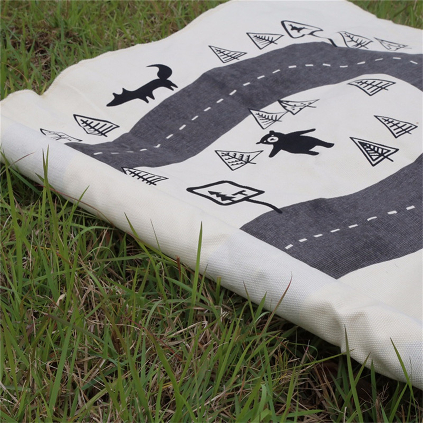 Alfombra de gateo para bebé, manta de bosque de aventura, tapetes de juego, pista de juego, gimnasio, alfombra de suelo, decoración para habitación de niños