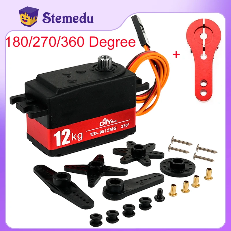 12KG Digitale Servo TD-9512MG semi-metaal 4.8v-7.4v Stuurinrichting 180/270/360 Graden voor RC Auto 1:8 1:10 Drift Cars Flat Runner