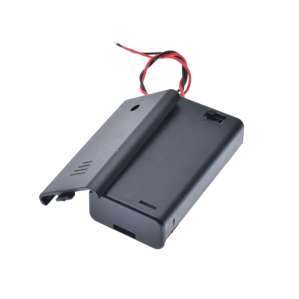 Black 2 AA Battery Holder Box Case With Switch 2 AA 2A Battery Holder Box Case With Switch 1PC