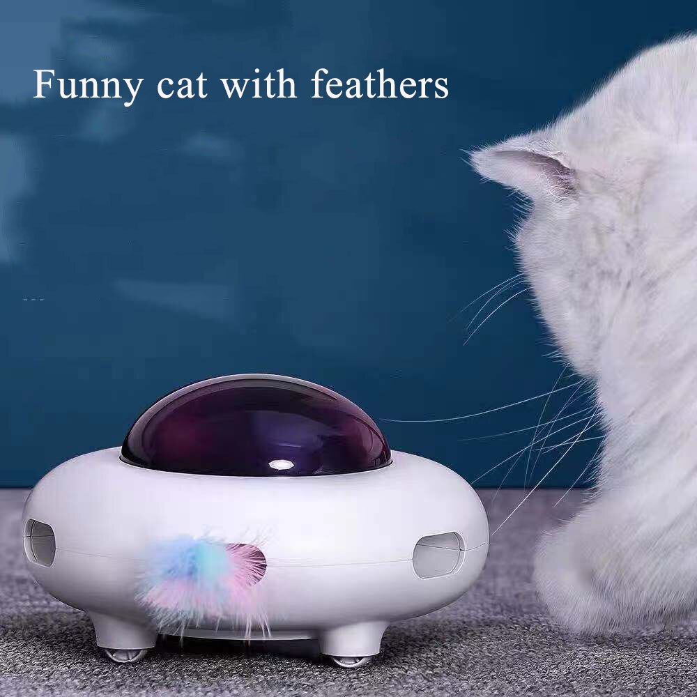 Electronic Funny Cat Stick Toy Cat Toy Funny Turntable Automatic Steering Stick Cat Playing Toy Smart Pet Supplies