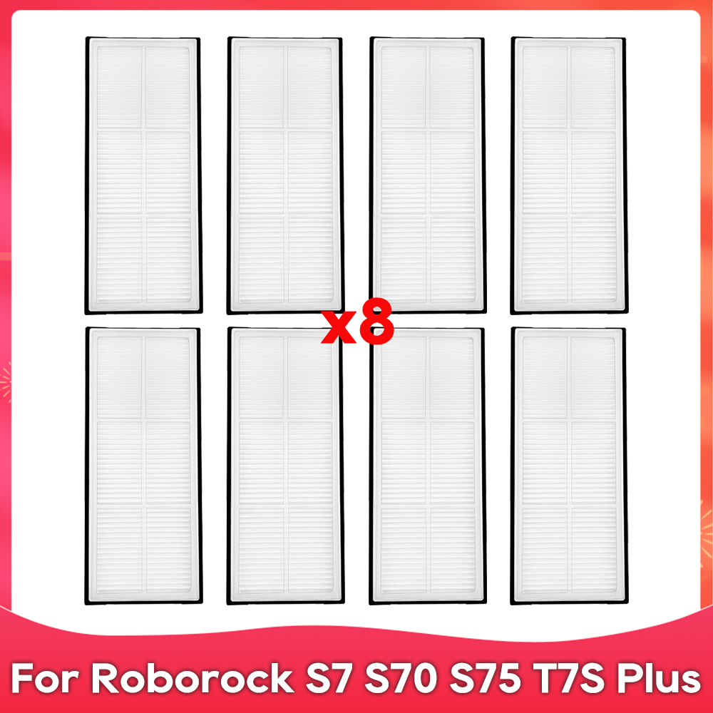 Accesorio de repuesto para aspiradoras robóticas Roborock S7, S70, S75, S7Max, S7MaxV, T7S Plus, cepillo principal, filtro Hepa: Gris oscuro