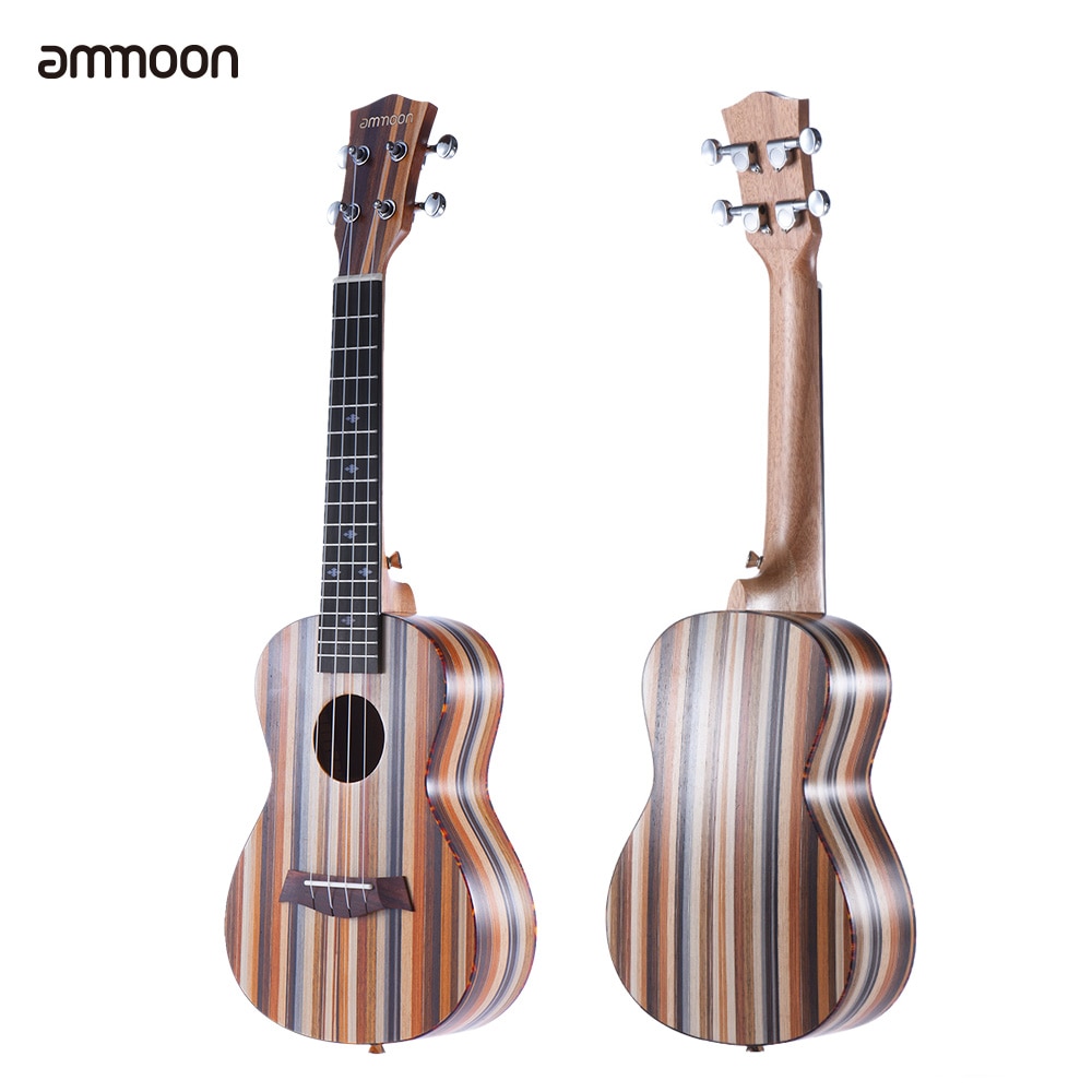 Ammoon-Ukelele acústico de madera de 24 pulgadas, Soprano de 18 trastes, 4 cuerdas, cuello de Okoume, diapasón de palisandro, instrumento de cuerda
