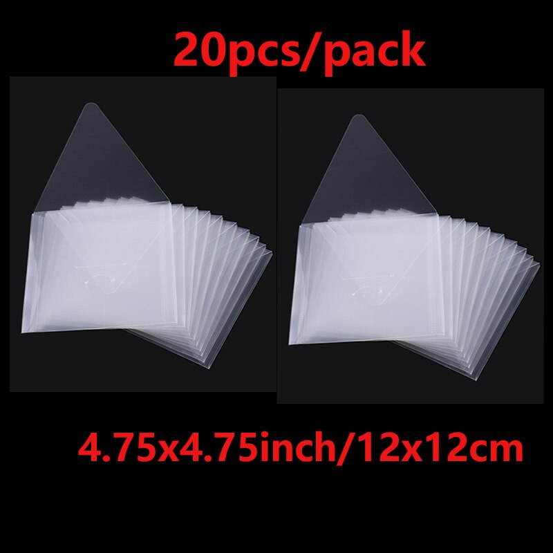 Sturdy Transparent Plastic Storage Bags Set For Dies Stamps Paper Cardstock Collections Organizer Holders Bags Storage Envelopes: 3 Packs / 12x12cm