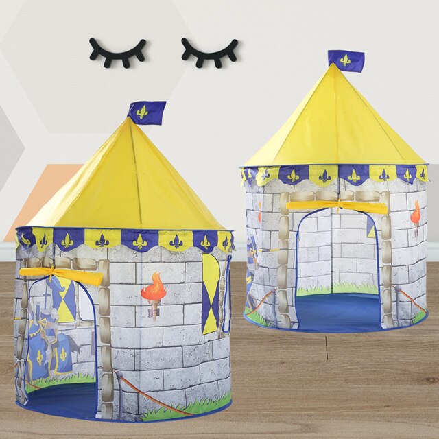 Portable Castle Kids Play Tent Indoor Outdoor Kids Toys Ball House Baby Play House Hut Foldable Waterproof Cloth Baby Game Tent: Knight