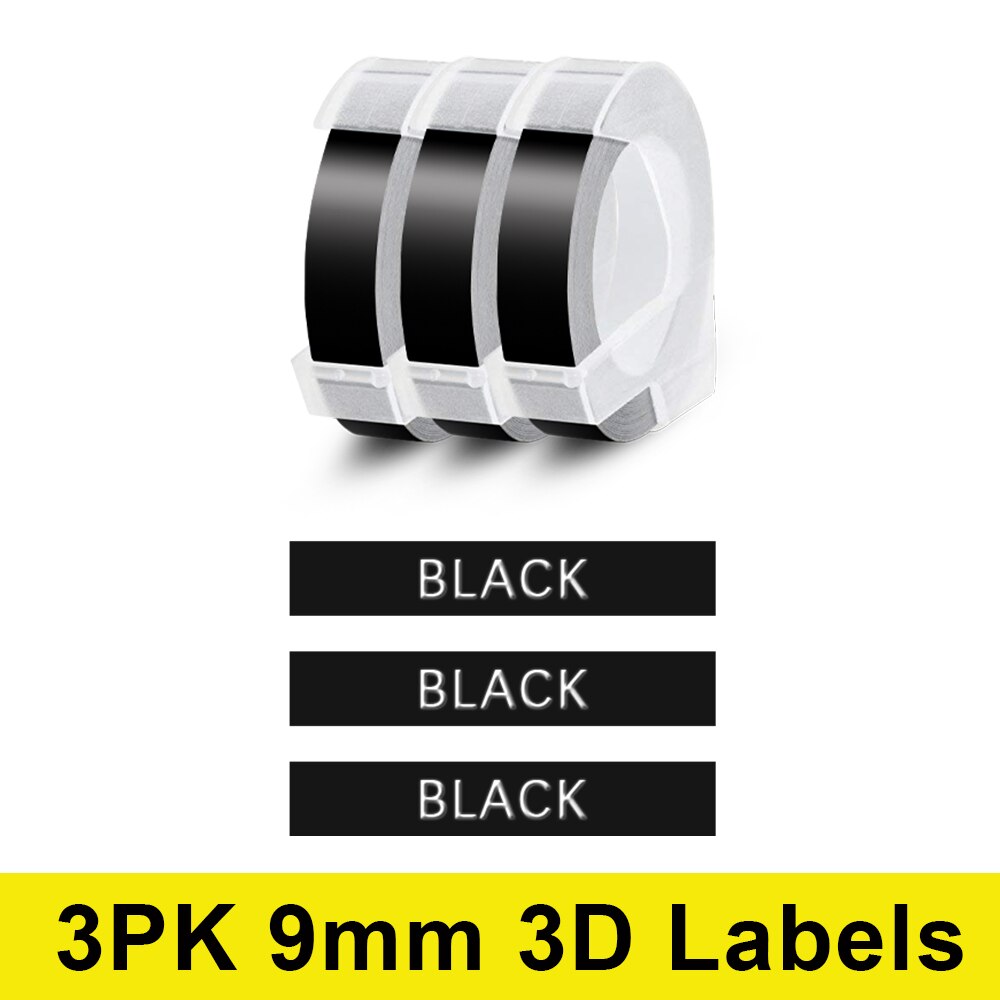 Labelwell 10 sztuk Multicolor kompatybilny dymo 3D tłoczenie taśmy 9mm DIY plastikowe tłoczenie etykiety do drukarki Dymo 1540 Motex E101: 3PK-01