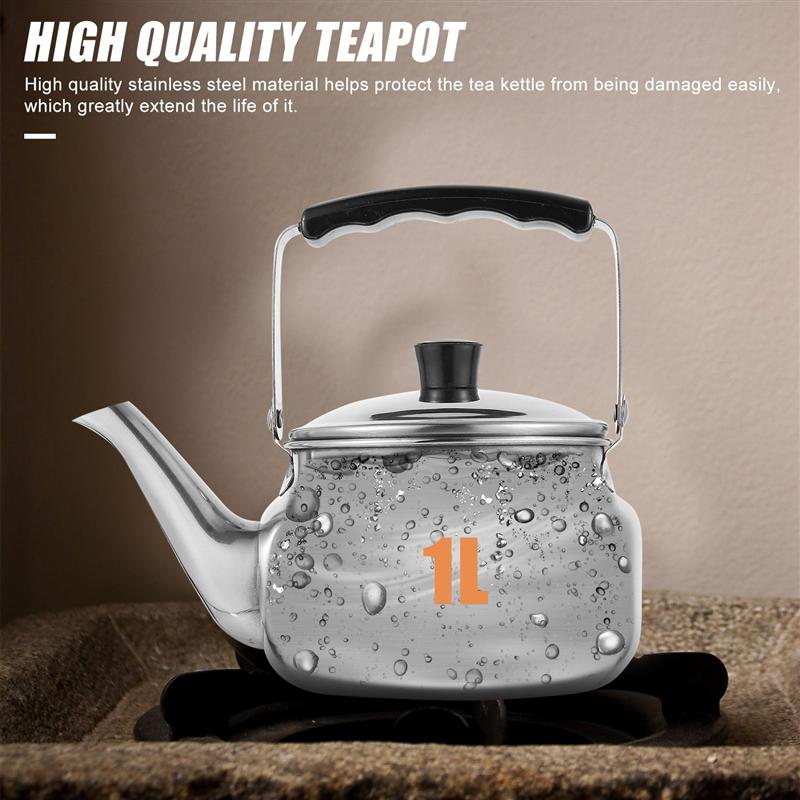 1PC Mini Teakettle Stainless Steel Water Kettle Outdoor Teapot Ant-Scald Handle Tea Kettle Heating Water Pot Tea Pot Teaware