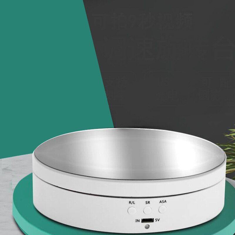 Ajuste de velocidade do anjo de giro de 360 graus do suporte de exibição da plataforma giratória recarregável para a fotografia/joias