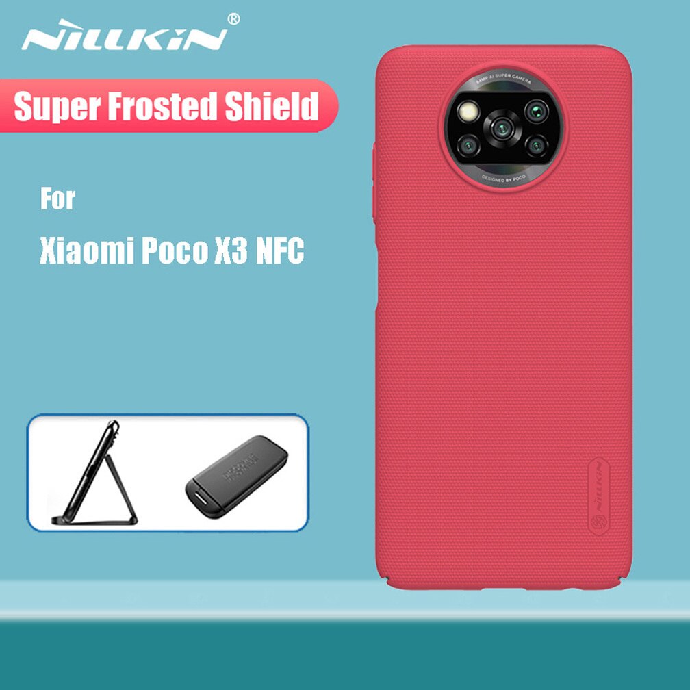 Nillkin-funda protectora para Xiaomi Poco X3 NFC, Carcasa protectora para cámara, para Xiaomi Poco X3 NFC teléfono: X3 NFC Frost Red