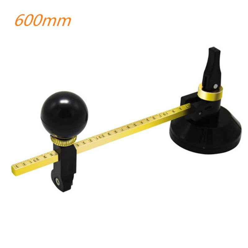 6 Wheels Construction Tool Durable Circular Compass with Scale Knob Window Adjustable Suction Cup Glass Cutter Scribe C7AC: 600mm