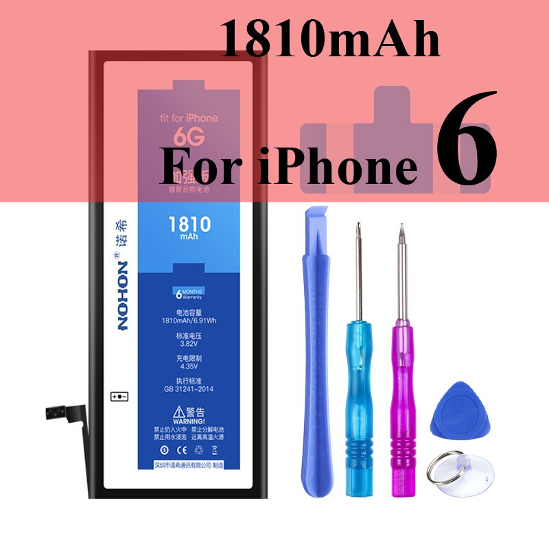 Nohon Batterie Für Apple iPhone 6S 6 5s 7 8 X Xr Xs Max 4 4s Echt kapazität Batterien + Werkzeuge Für iPhone 6S 6 5s 7 8 X Xr XsMax 4 4s