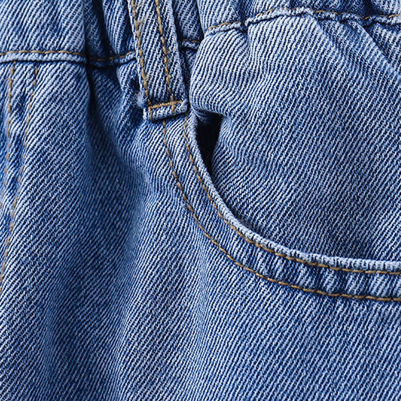 Pantalones vaqueros rasgados para niña adolescente, Jeans de estilo Hip-hop, para niño, pantalones cortos finos medianos y grandes para niño, primavera y otoño